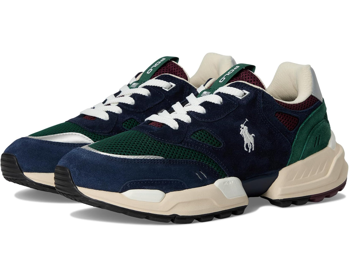Men's Polo Ralph Lauren Jogger Suede & Mesh Sneakers Madison Ave Color-Block