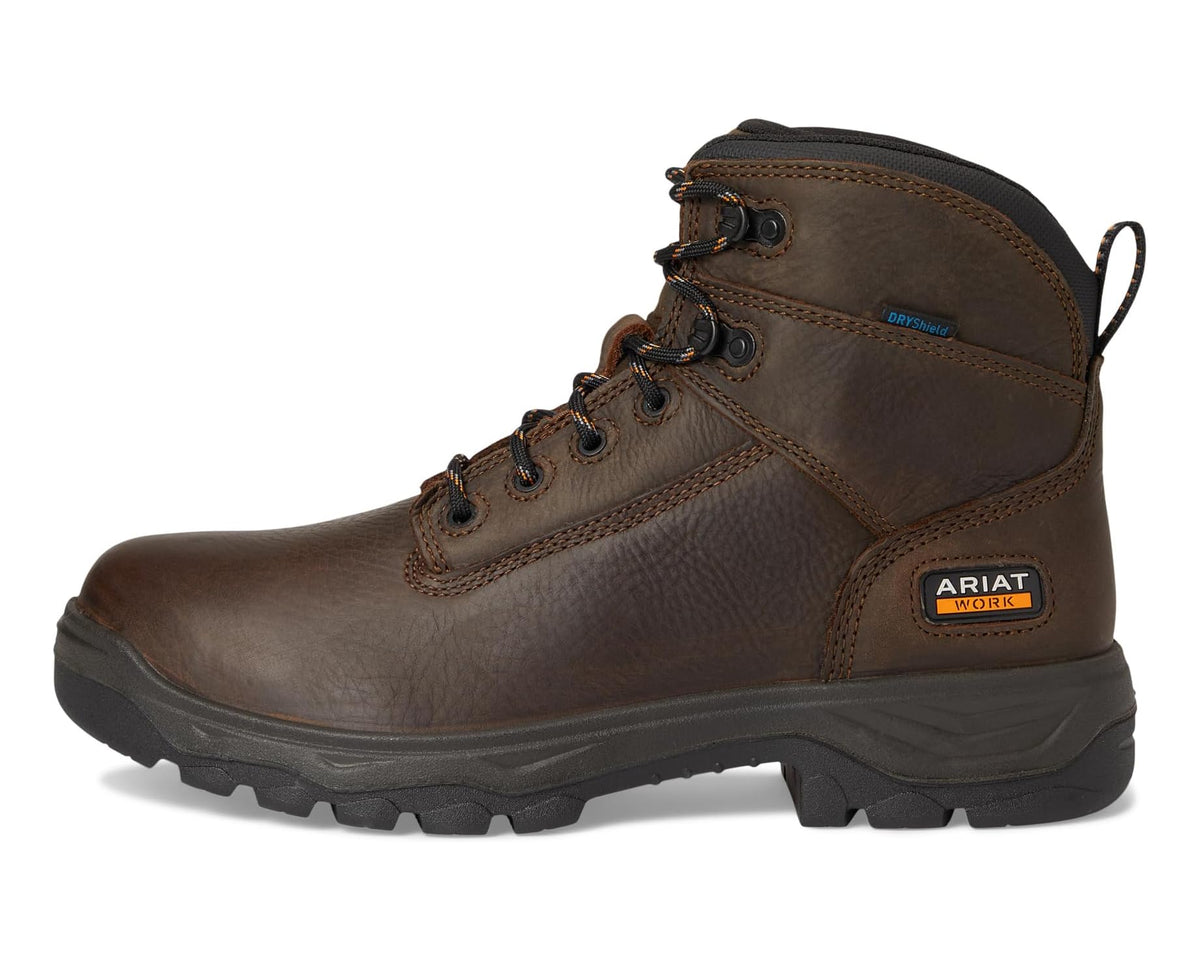 Men's Ariat Turbo Duratread 6 Waterproof Work Boots Dark Brown