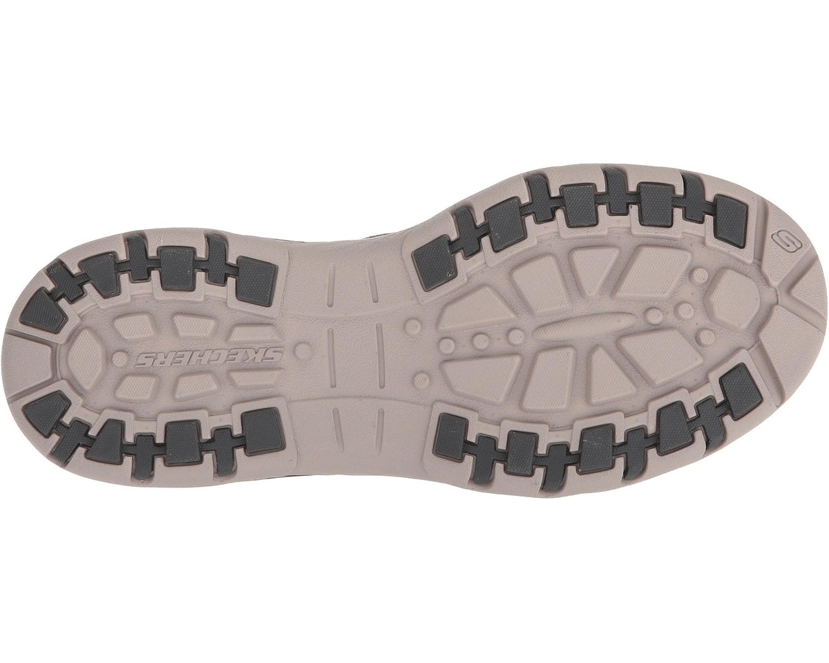 SKECHERS charcoal sneaker outsole with tread and gray traction pods