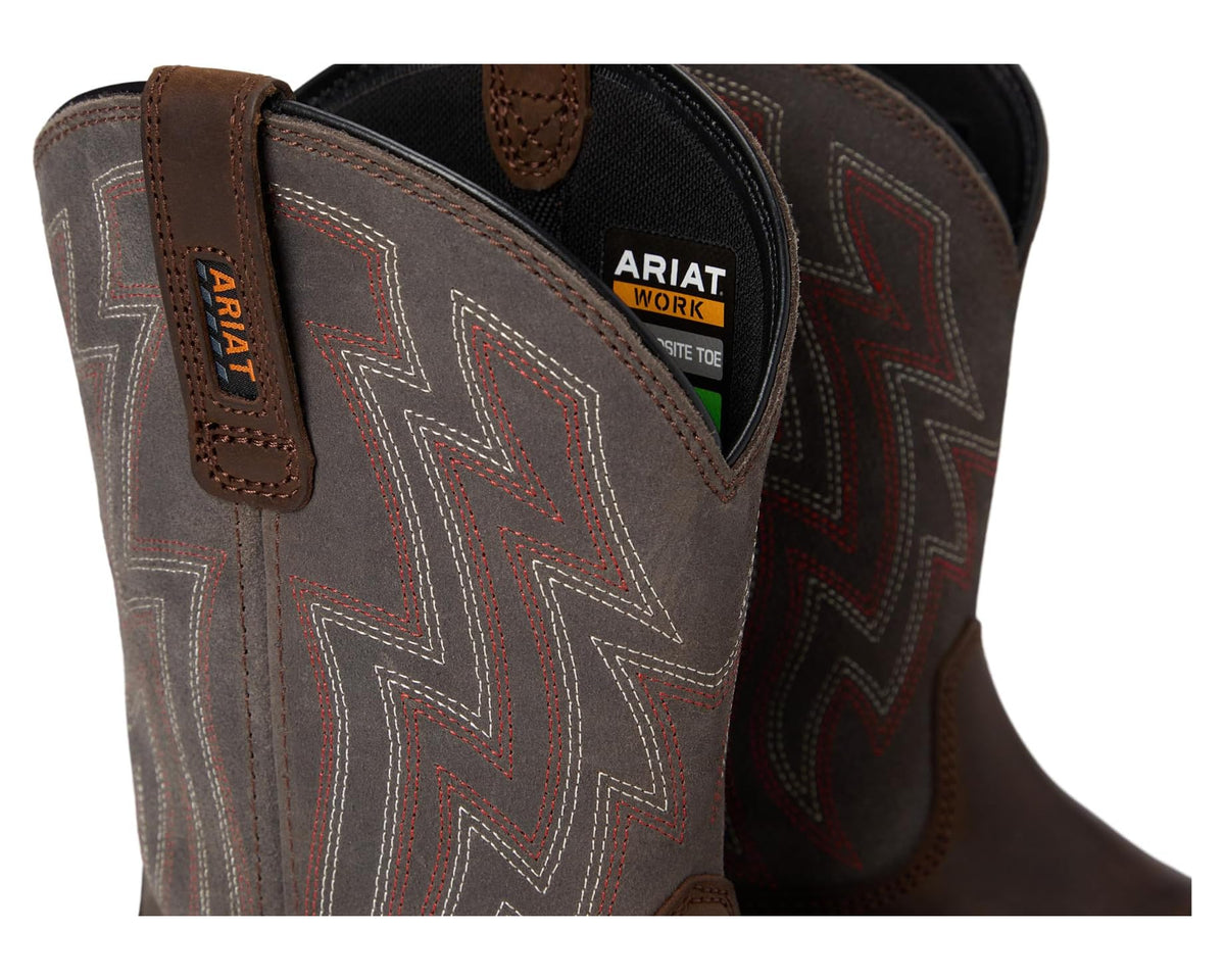 Men's Ariat Rebar Flex SD Composite Toe Work Boots Distressed Brown/Stone
