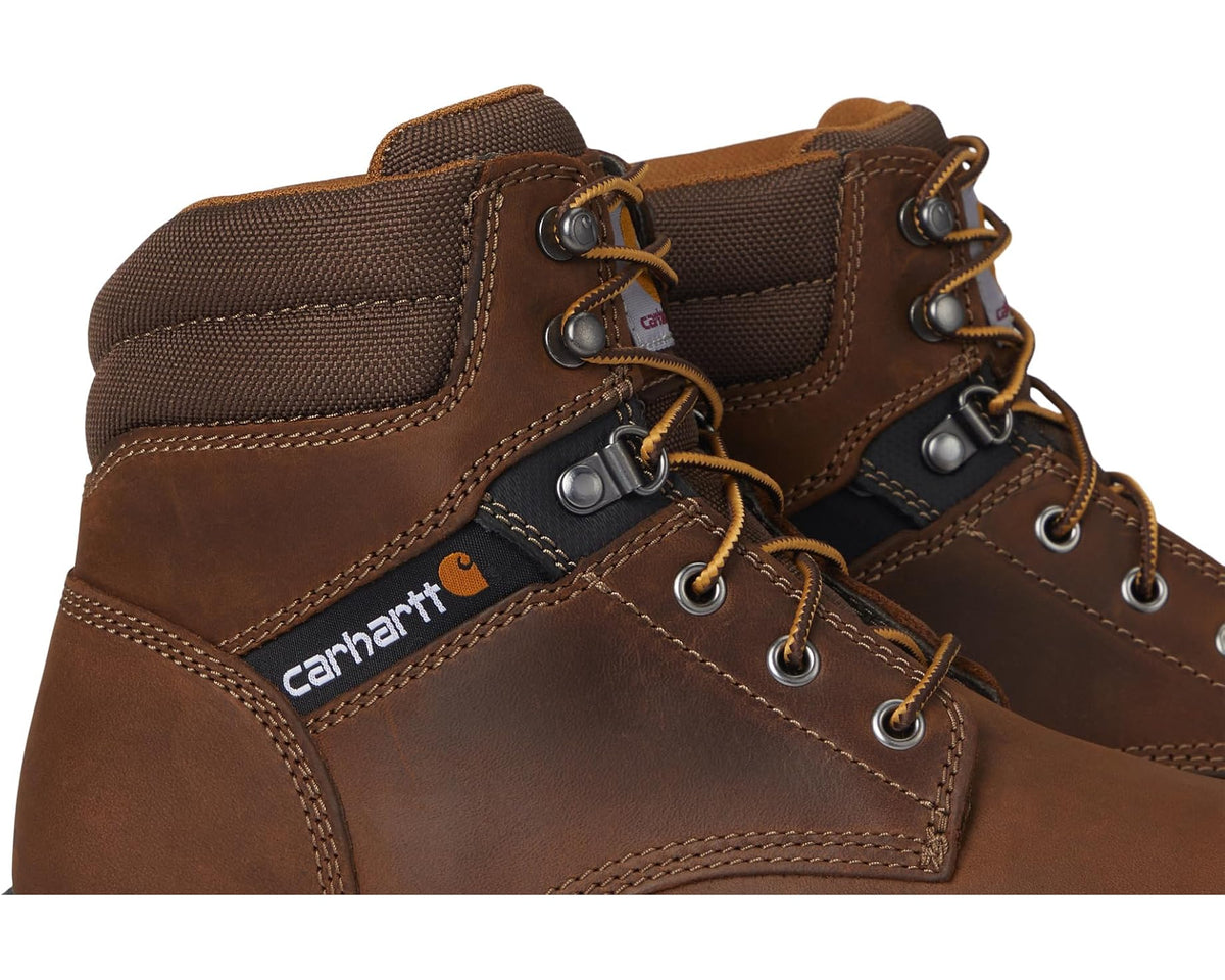 Men's Carhartt Traditional Welt 6 Steel Toe Work Boots Crazy Horse Brown Leather
