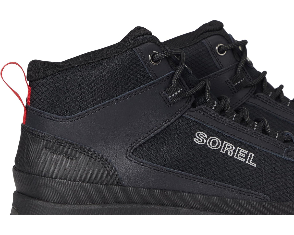 Men's SOREL Outing Nw Sneaker Mid Waterproof Black/Black