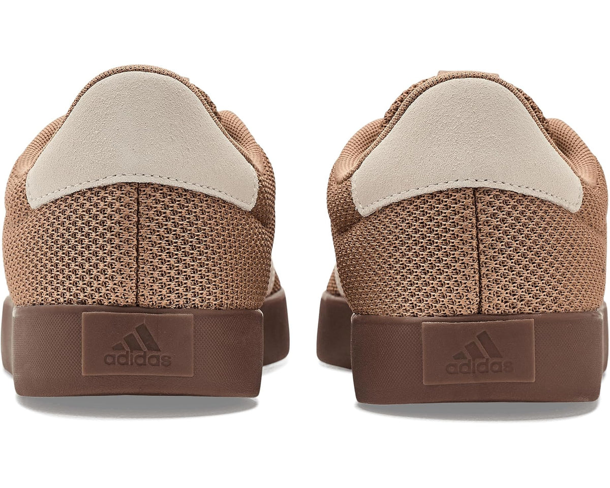 Back view of men's adidas VL Court 3.0 sneakers with padded collar and gum heel tabs