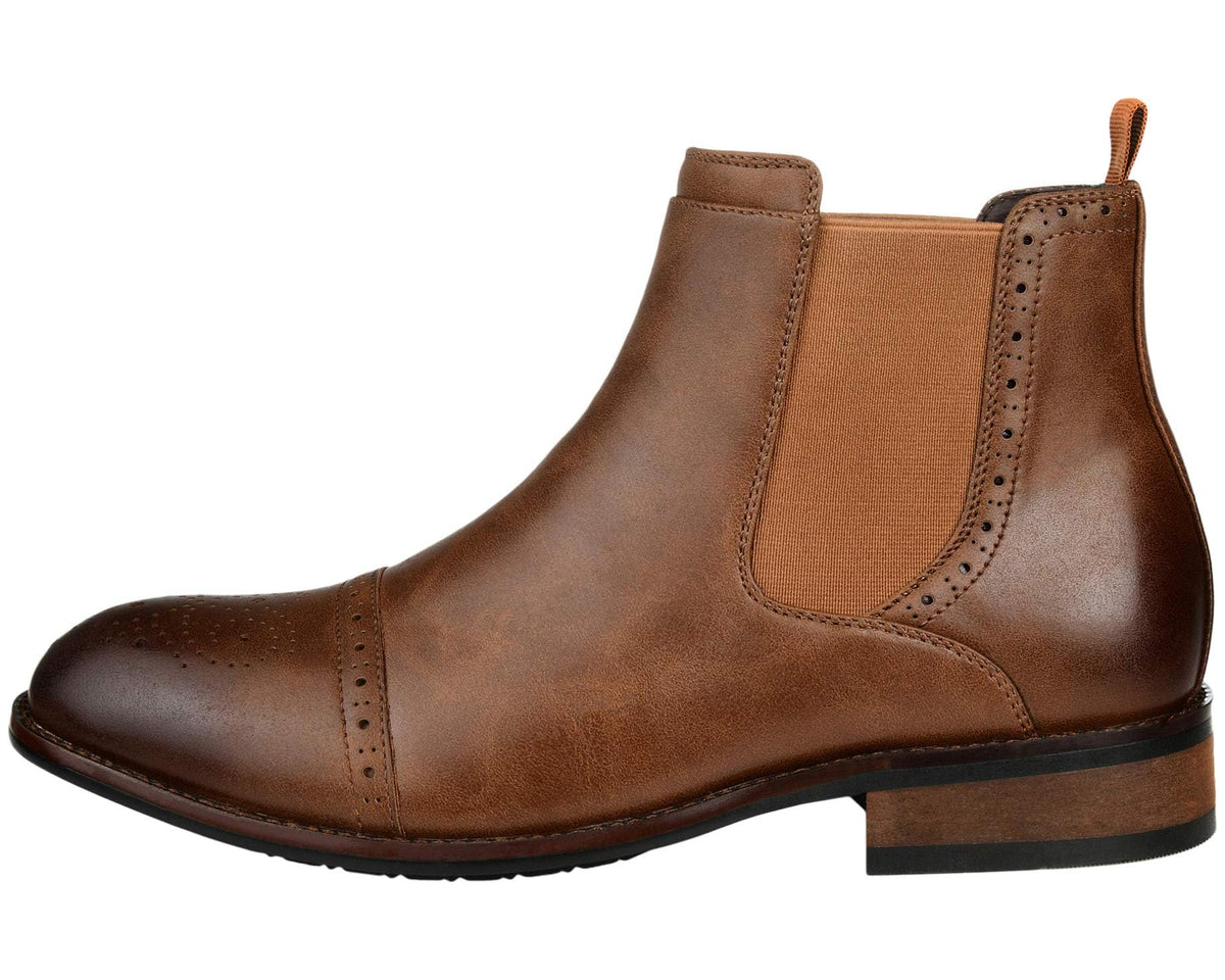 Men's Vance Co. Garrett Cap Toe Chelsea Boot Tan Man-made