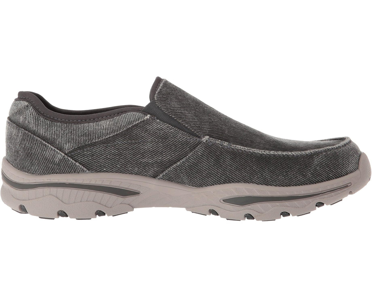SKECHERS charcoal knit slip-on shoe with sculpted sole and side cutouts