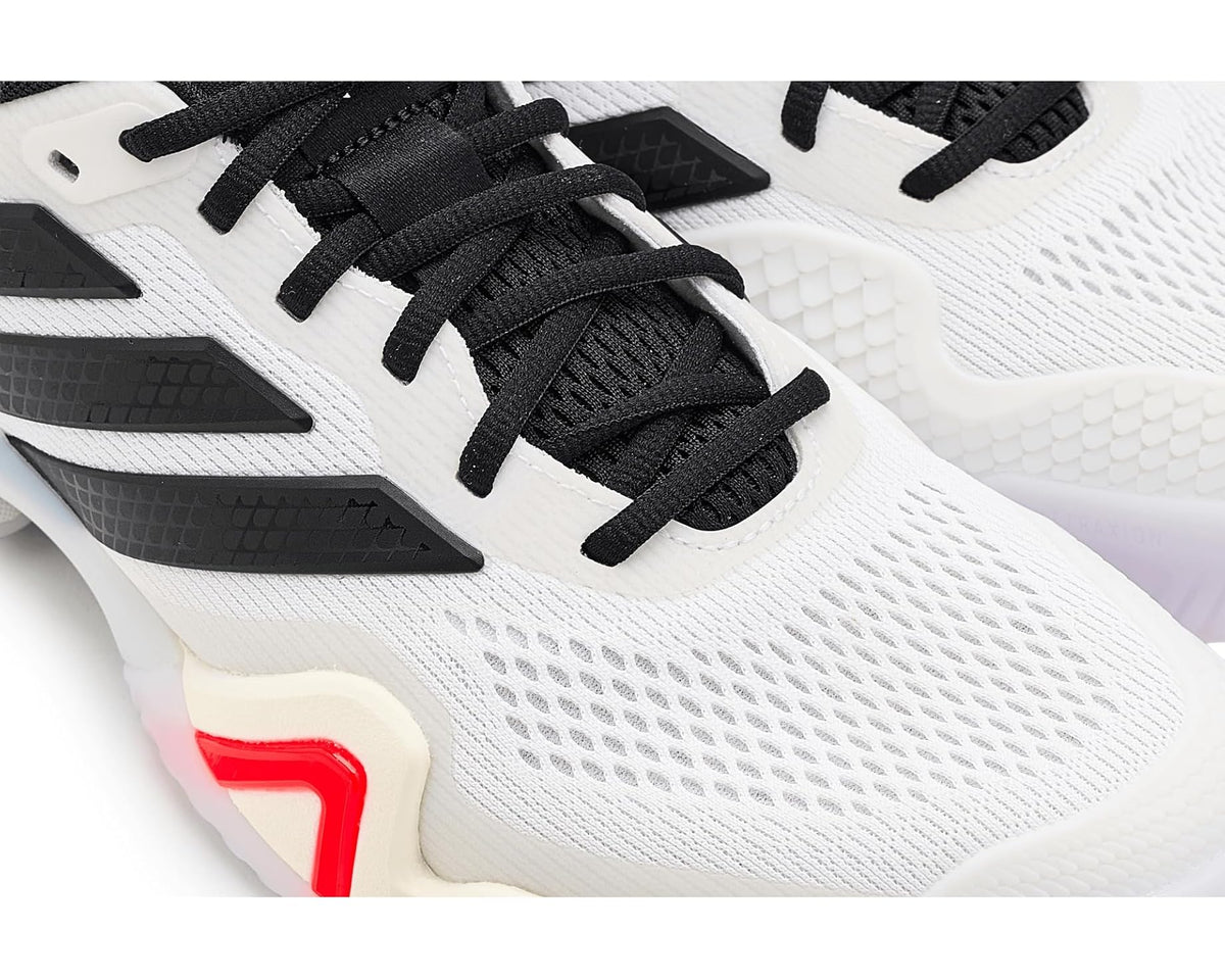 Men's adidas Barricade 1/4 Tennis Shoes White/Black/Lucid Red 1