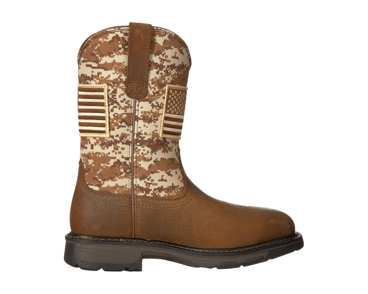 Men's Ariat Workhog Patriot Steel Toe Earth/Sand Camo Print