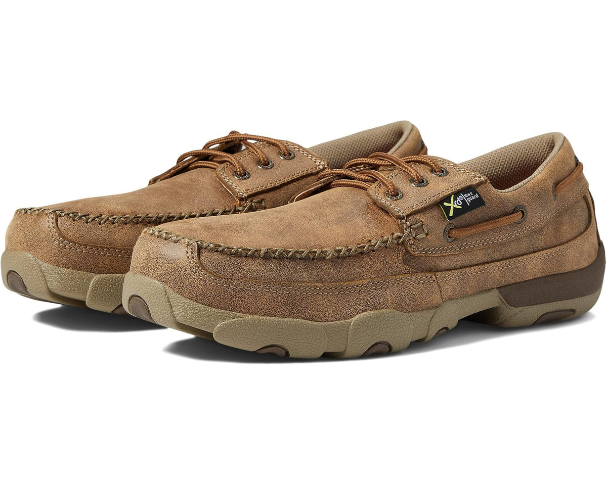 Men's Twisted X work shoe, tan suede, lace-up, rugged outsole