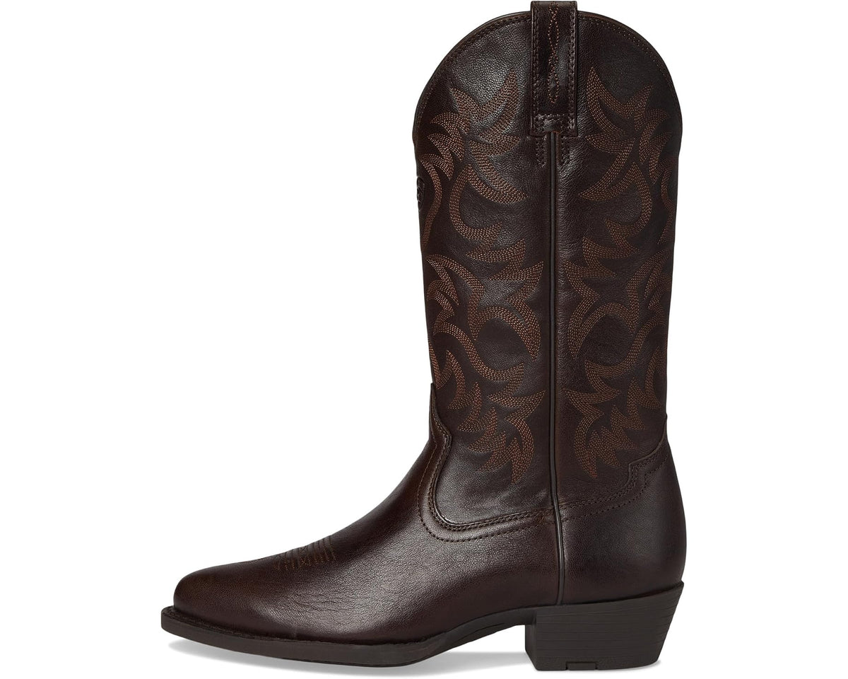 Men's Ariat Heritage R Toe Western Boot Burnished Chocolate