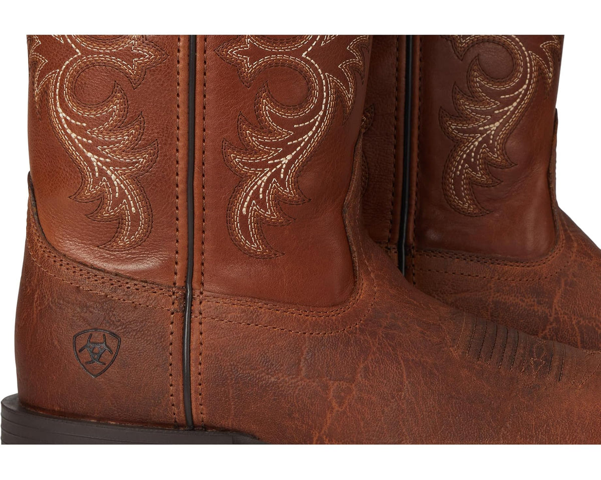 Men's Ariat Sport Rodeo Cowboy Boots Aged Tan Elephant Print